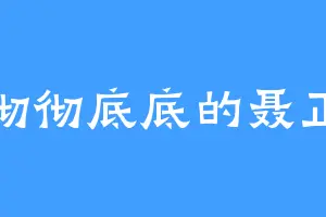 彻彻底底的聂正