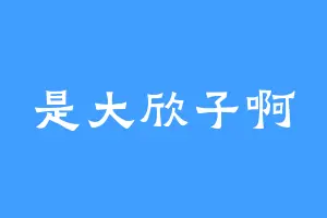 是大欣子啊