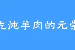 爱吃炖羊肉的元崇若
