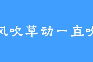 风吹草动一直吹