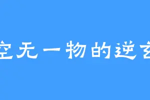 空无一物的逆玄