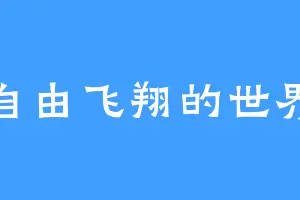 自由飞翔的世界