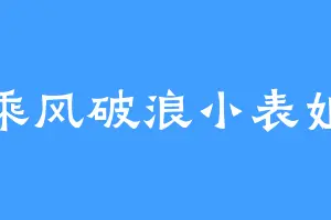 乘风破浪小表姐