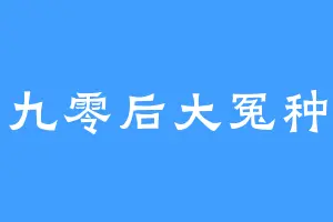 九零后大冤种