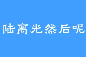 陆离光然后呢