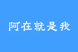 阿在就是我