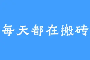 每天都在搬砖