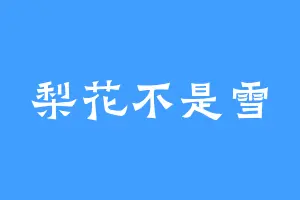 梨花不是雪