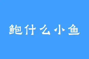鲍什么小鱼