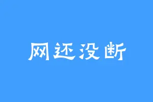网还没断