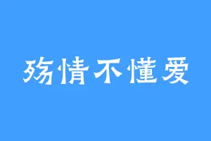 殇情不懂爱