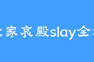 我家哀殿slay全场