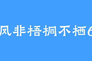 凤非梧桐不栖6