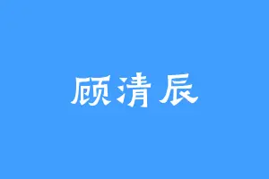 顾清辰