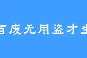 百废无用盗才生