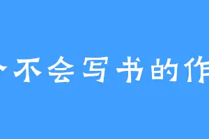 一个不会写书的作家a