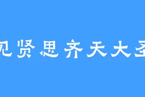 见贤思齐天大圣