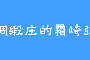 绸缎庄的霜崎弦