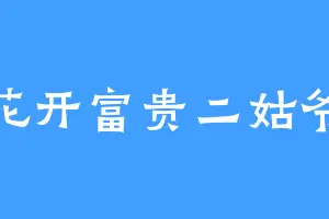 花开富贵二姑爷