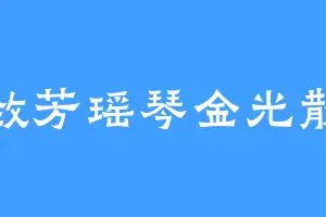 敛芳瑶琴金光散