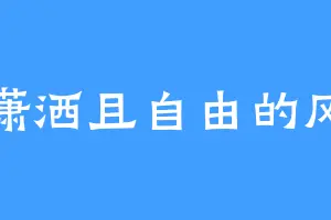 潇洒且自由的风